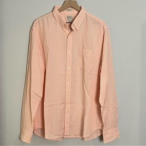 NWT J. Crew Men’s Button Down Shirt in Orange and White Gingham Plaid Si…
